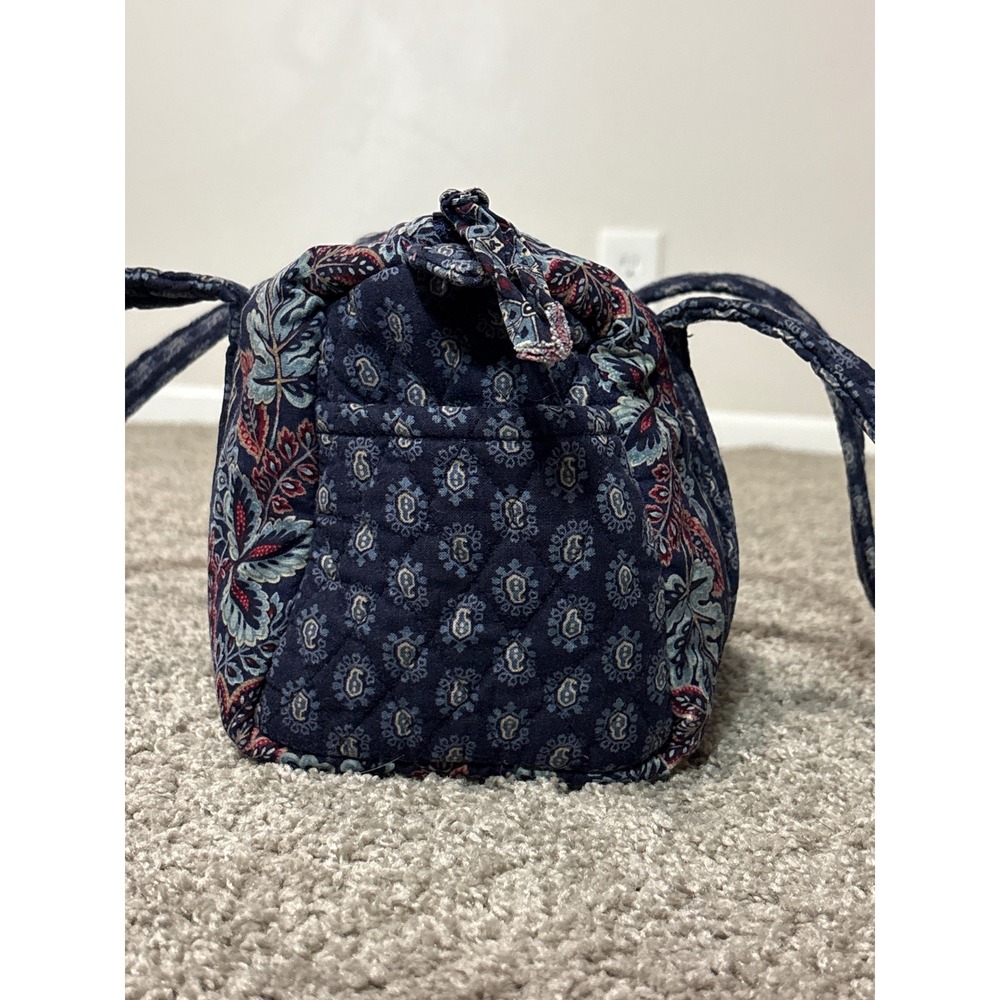 Vera Bradley Quilted Cotton Cosmetic Bag Navy Blue Paisley Travel Toiletry Pouch - Picture 6 of 9